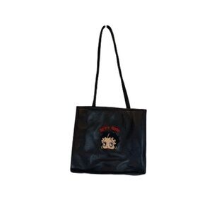 Vintage Betty Boop Black Leather Tote